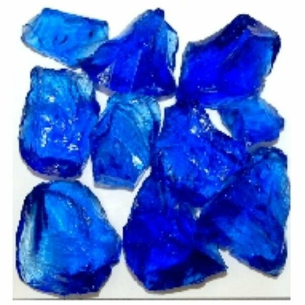 American Specialty Glass Recycled Chunky Glass, Blue - Medium - 0.5-1 in. - 5 lbs LBLUEZZM-5